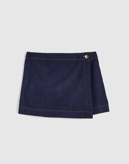Madewell Denim Wrap Mini Skort Rinse Wash