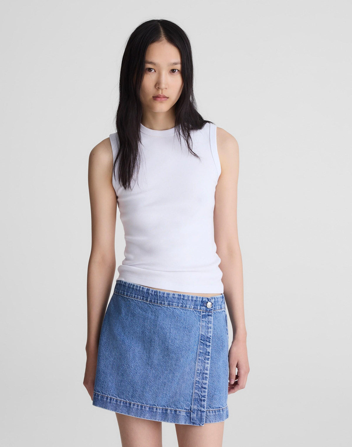 Madewell Denim Wrap Mini Skort Midvale Wash
