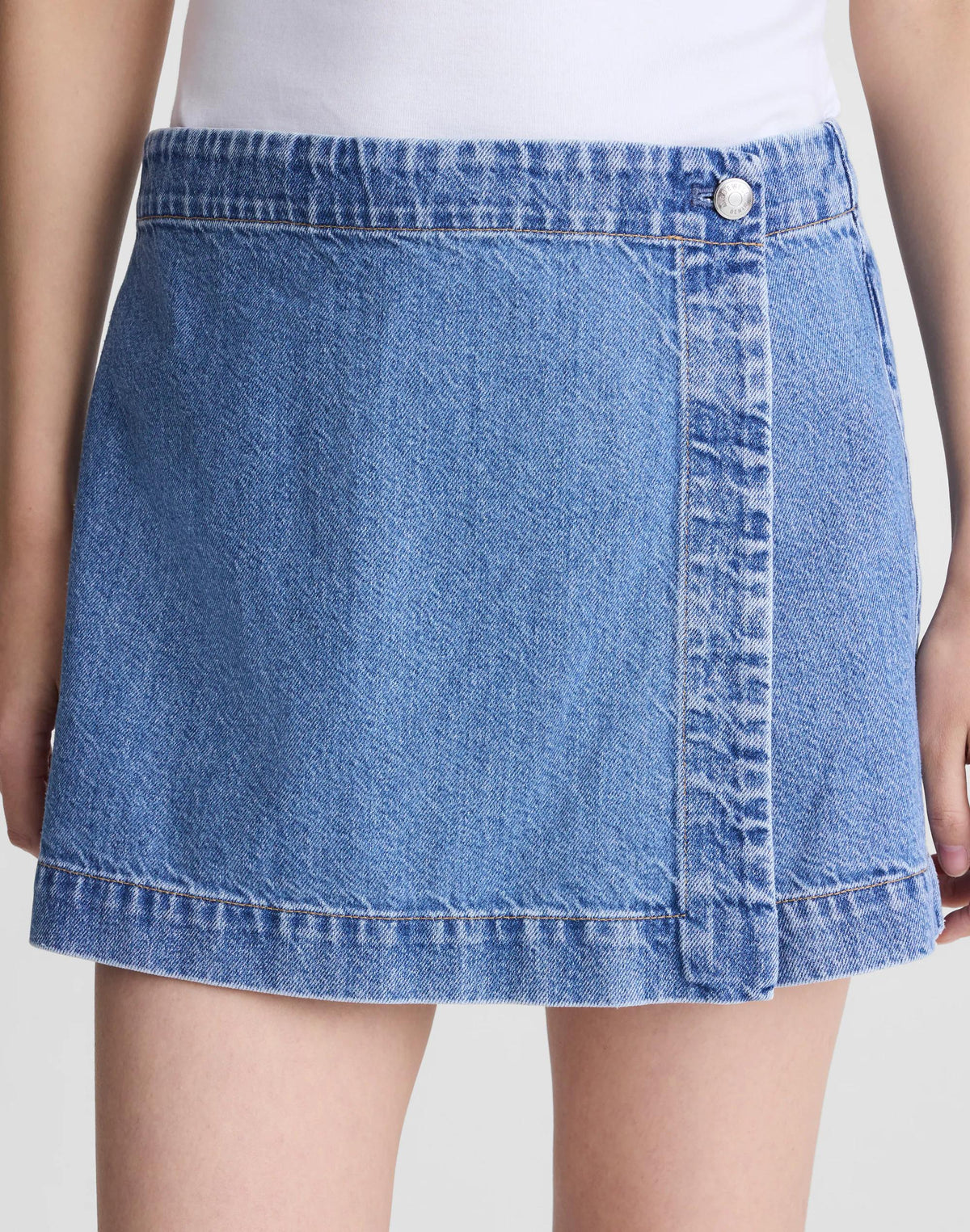 Madewell Denim Wrap Mini Skort Midvale Wash