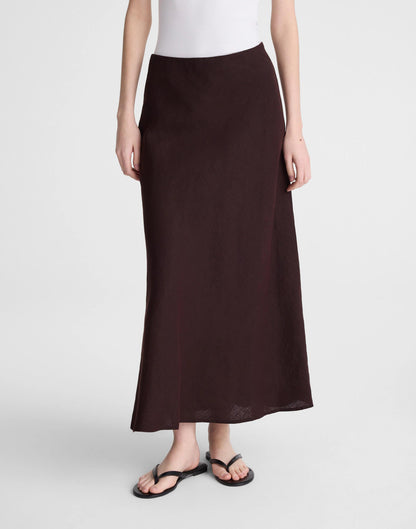 Madewell Maxi Slip Skirt in Linen Cocoa
