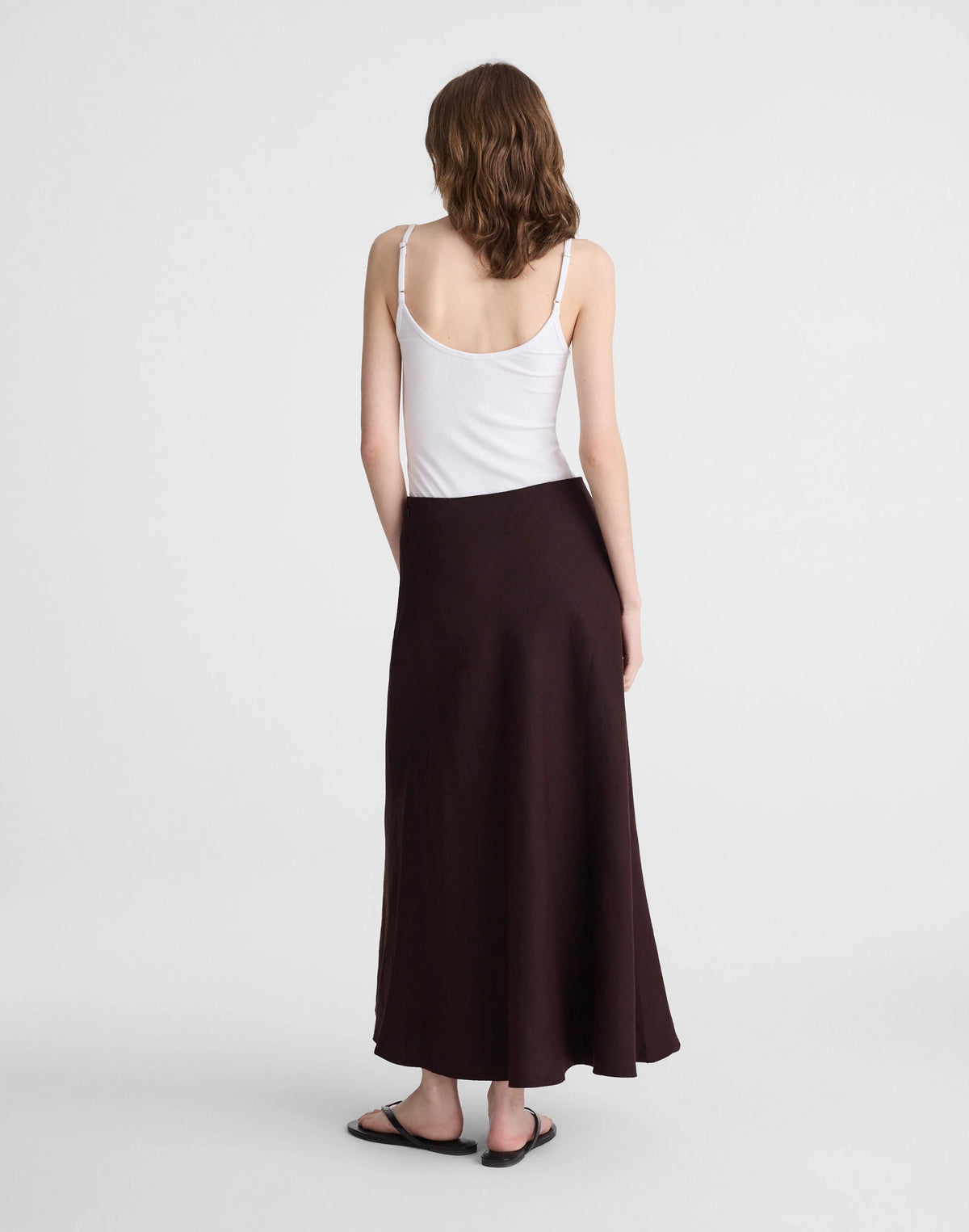 Madewell Maxi Slip Skirt in Linen Cocoa