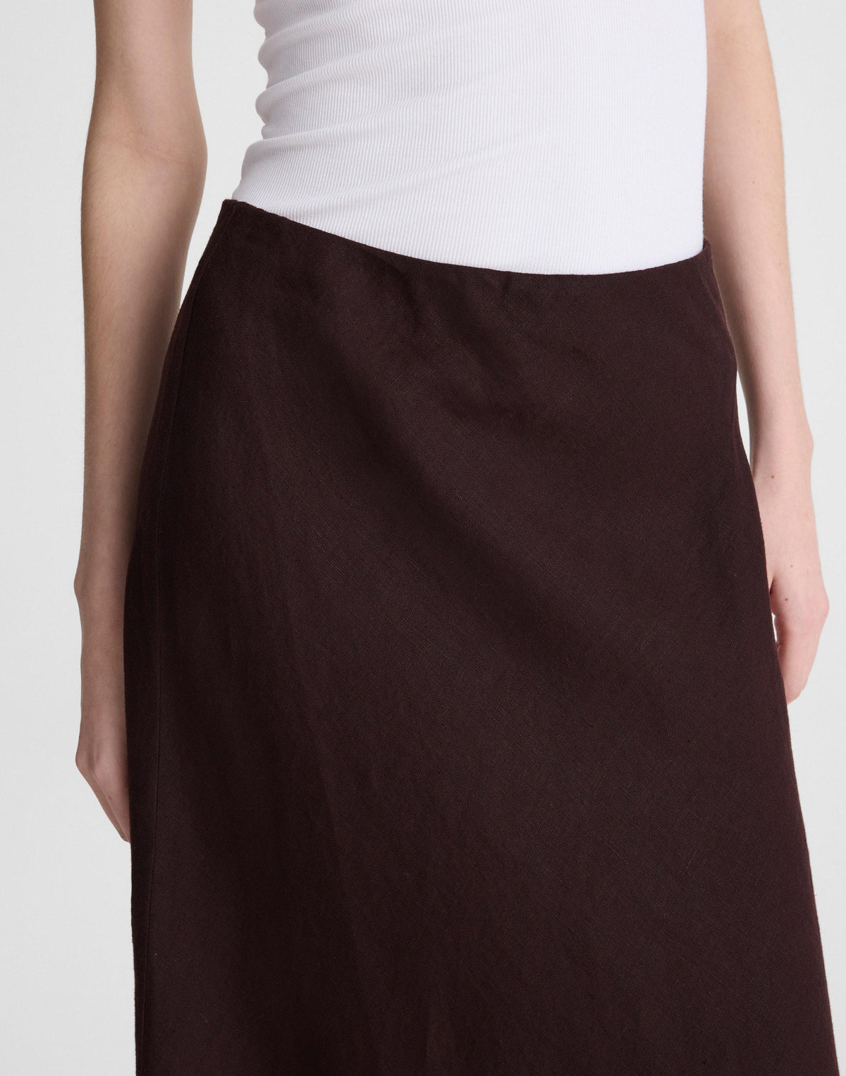 Madewell Maxi Slip Skirt in Linen Cocoa