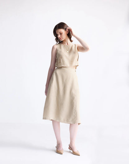 Madewell Reistor® Overlap Midi Skirt in 100% Neutral Beige Hemp Beige