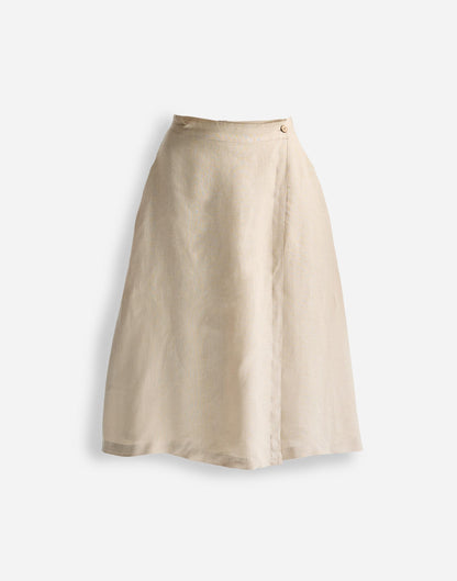 Madewell Reistor® Overlap Midi Skirt in 100% Neutral Beige Hemp Beige
