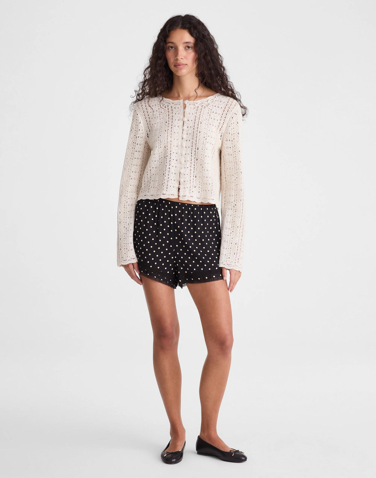 Madewell Open-Knit Lace Cardigan Vintage Ivory