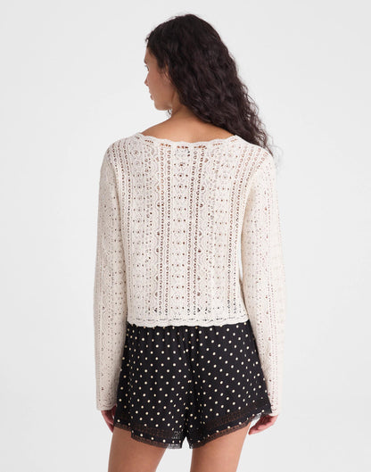 Madewell Open-Knit Lace Cardigan Vintage Ivory