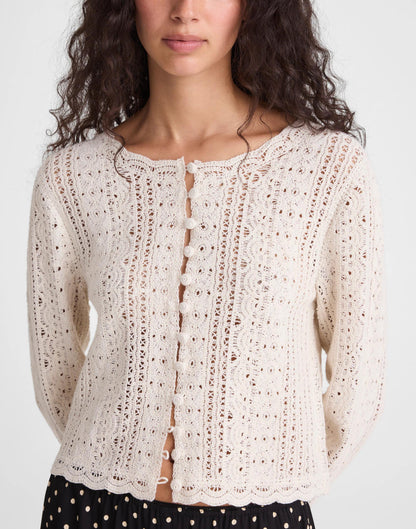 Madewell Open-Knit Lace Cardigan Vintage Ivory