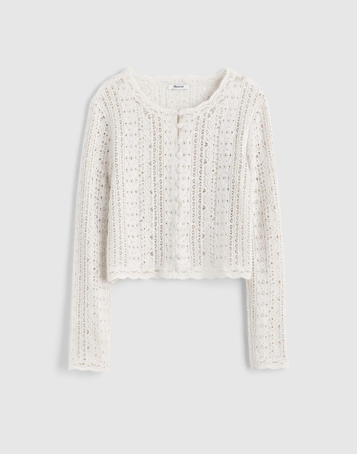 Madewell Open-Knit Lace Cardigan Vintage Ivory