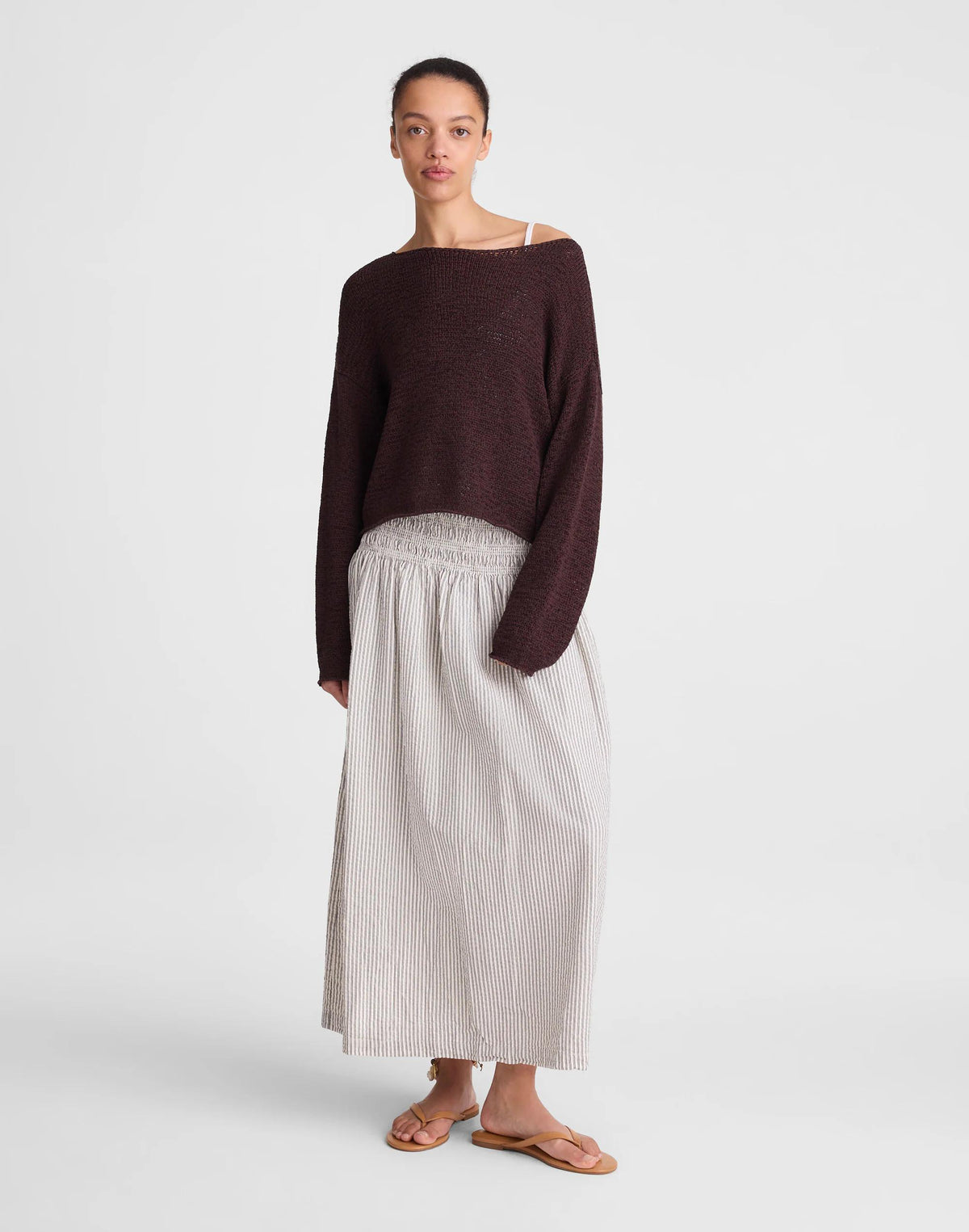 Madewell Boatneck Pullover Sweater Burnt Cocoa