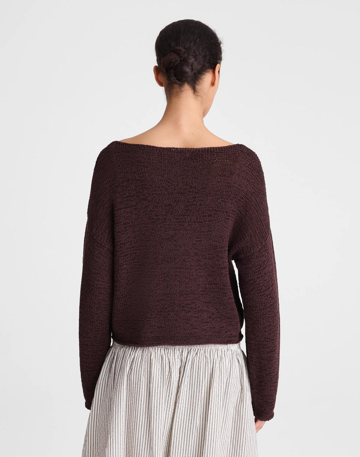 Madewell Boatneck Pullover Sweater Burnt Cocoa