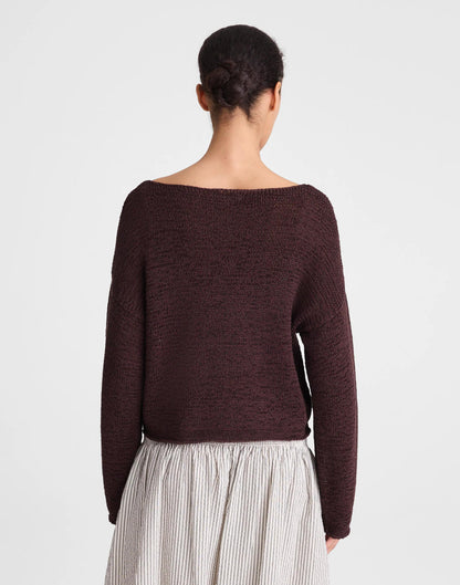Madewell Boatneck Pullover Sweater Burnt Cocoa