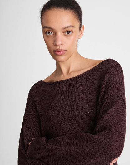 Madewell Boatneck Pullover Sweater Burnt Cocoa