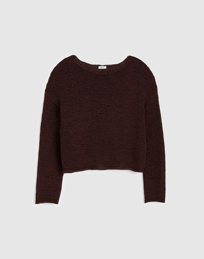 Madewell Boatneck Pullover Sweater Burnt Cocoa