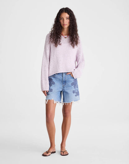 Madewell Boatneck Pullover Sweater Marble Lilac