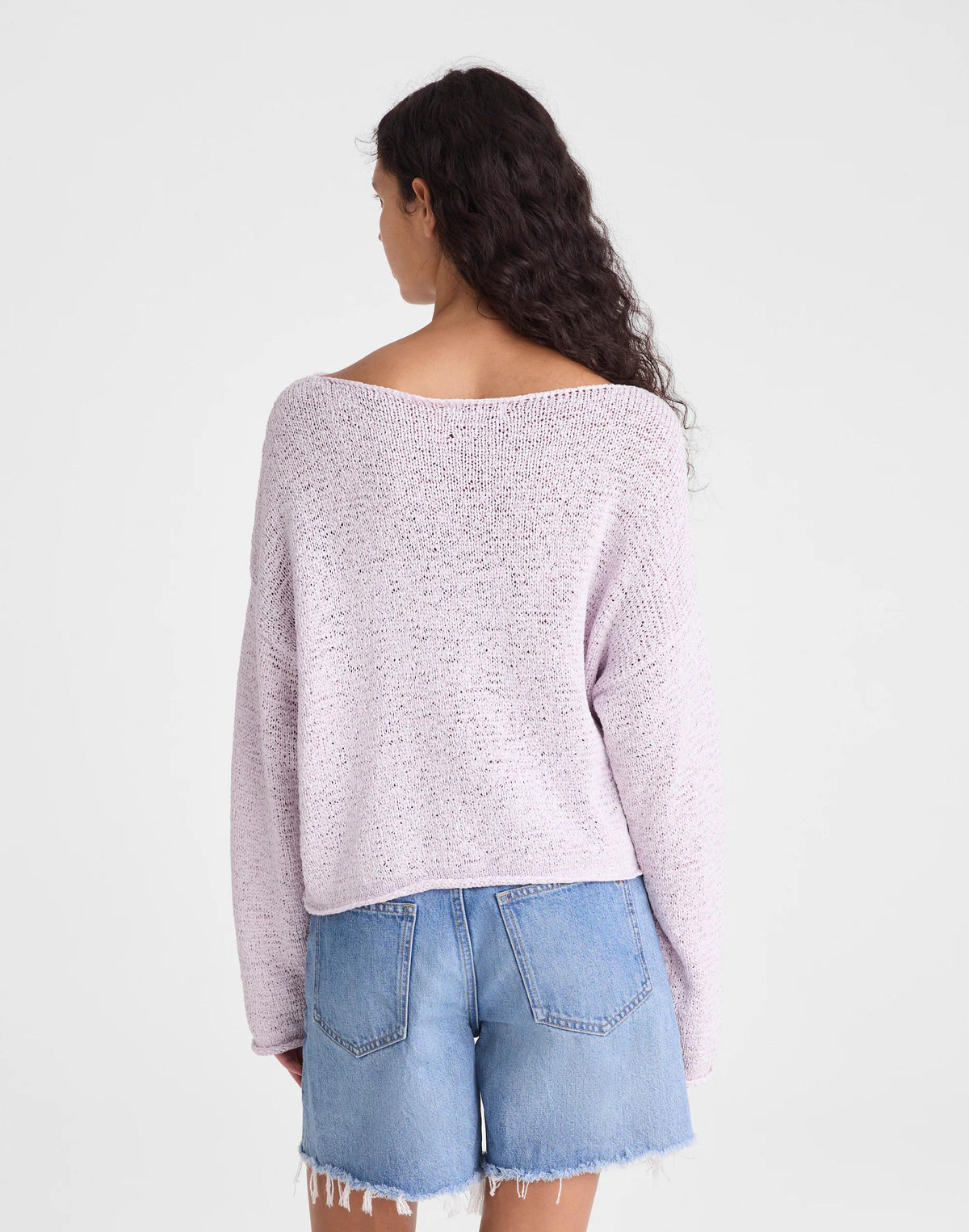 Madewell Boatneck Pullover Sweater Marble Lilac