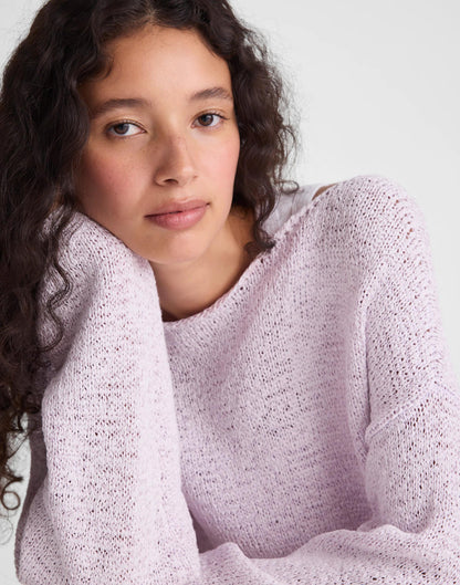 Madewell Boatneck Pullover Sweater Marble Lilac