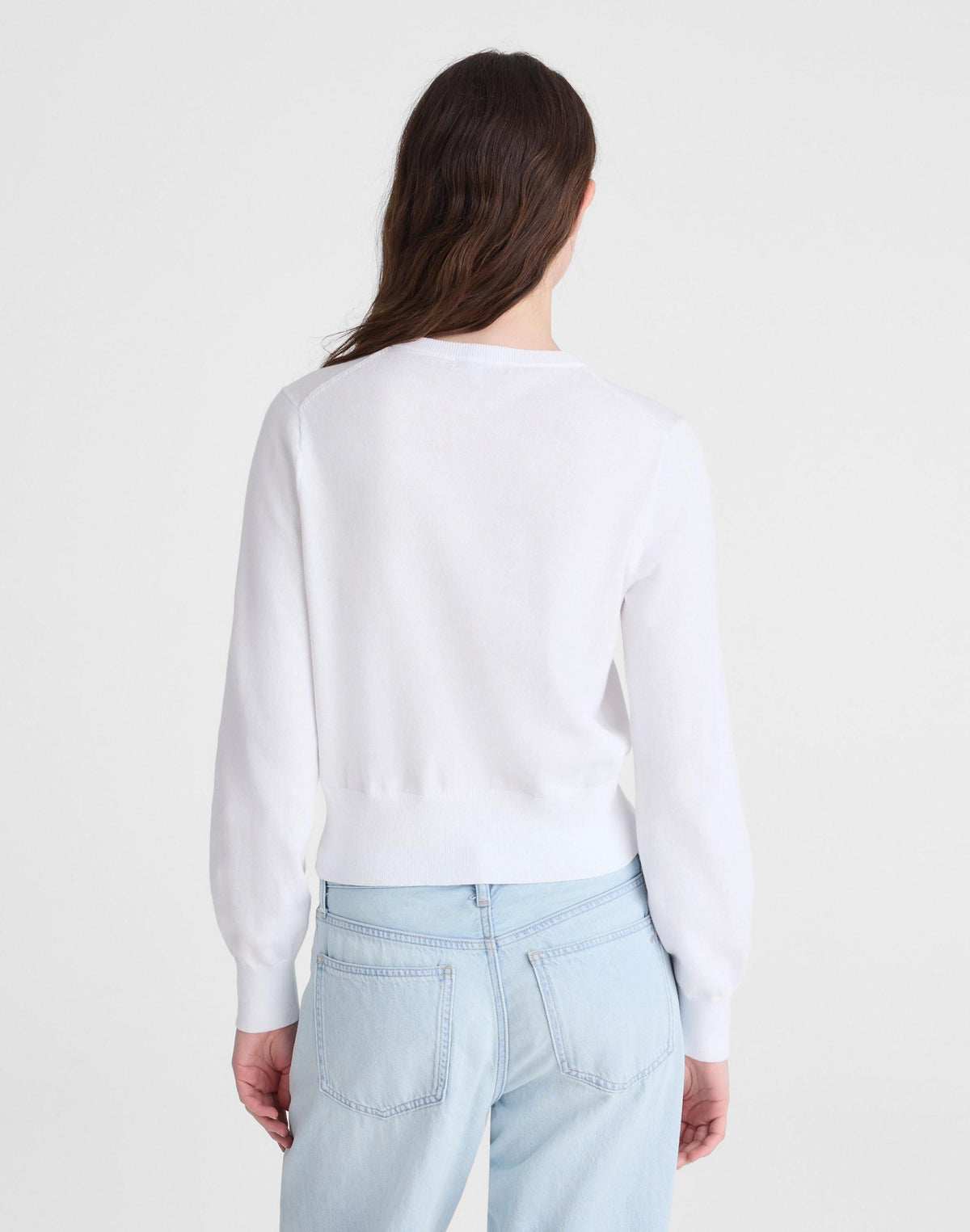 Madewell Button-Front Cardigan in 100% Cotton White