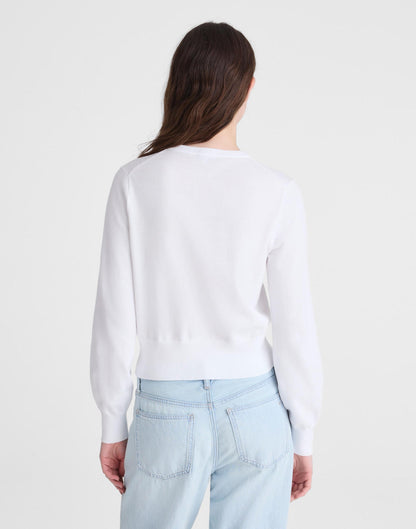 Madewell Button-Front Cardigan in 100% Cotton White