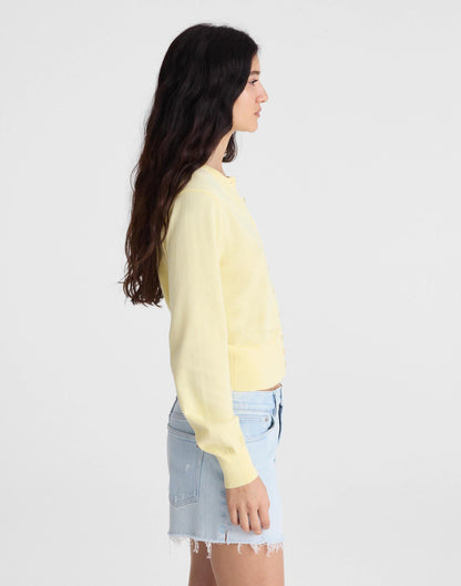 Madewell Button-Front Cardigan in 100% Cotton Candlelight