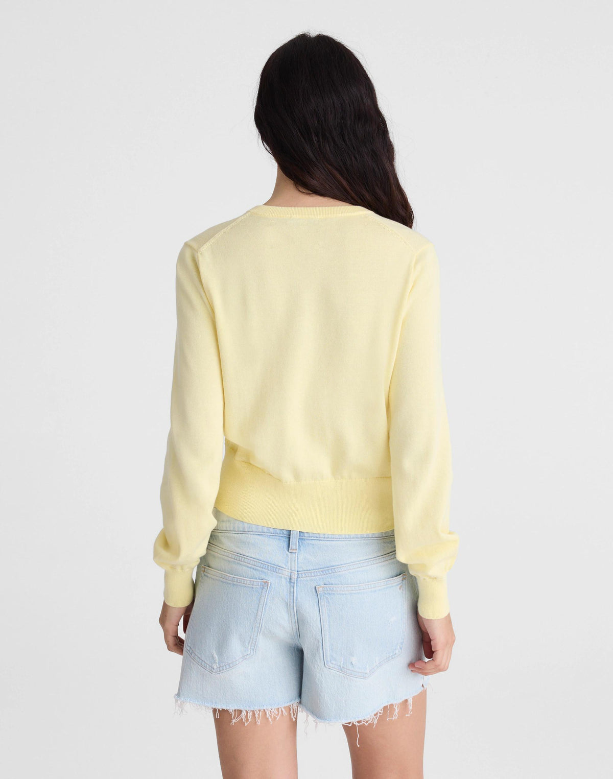 Madewell Button-Front Cardigan in 100% Cotton Candlelight