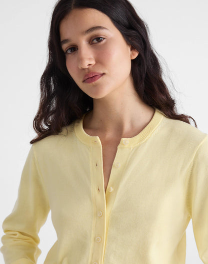 Madewell Button-Front Cardigan in 100% Cotton Candlelight