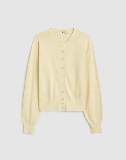 Madewell Button-Front Cardigan in 100% Cotton Candlelight