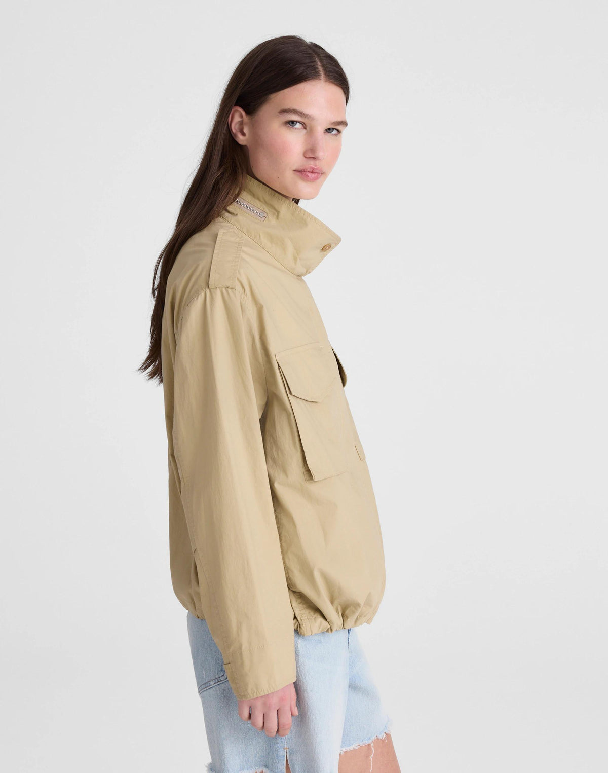 Madewell Field Jacket in Washed Poplin Fennel Seed