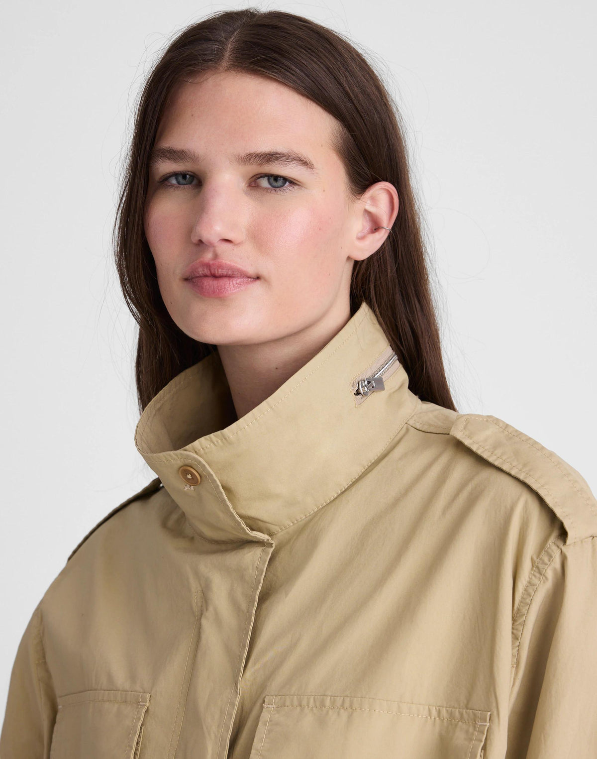 Madewell Field Jacket in Washed Poplin Fennel Seed