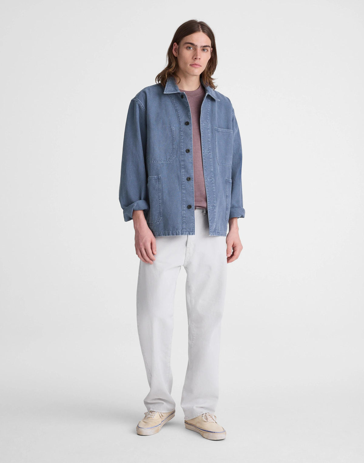 Madewell Chore Jacket in Cotton-Hemp Blend French Blue