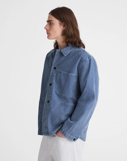 Madewell Chore Jacket in Cotton-Hemp Blend French Blue