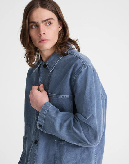 Madewell Chore Jacket in Cotton-Hemp Blend French Blue
