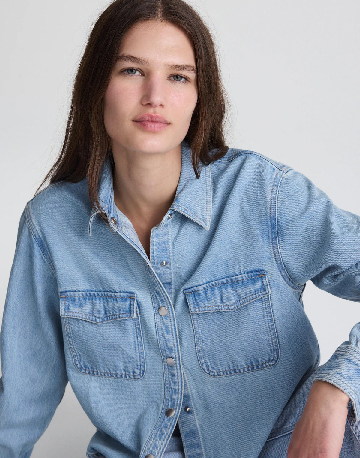 Madewell Airy Denim Relaxed Shirt-Jacket Faded Horizon Wash