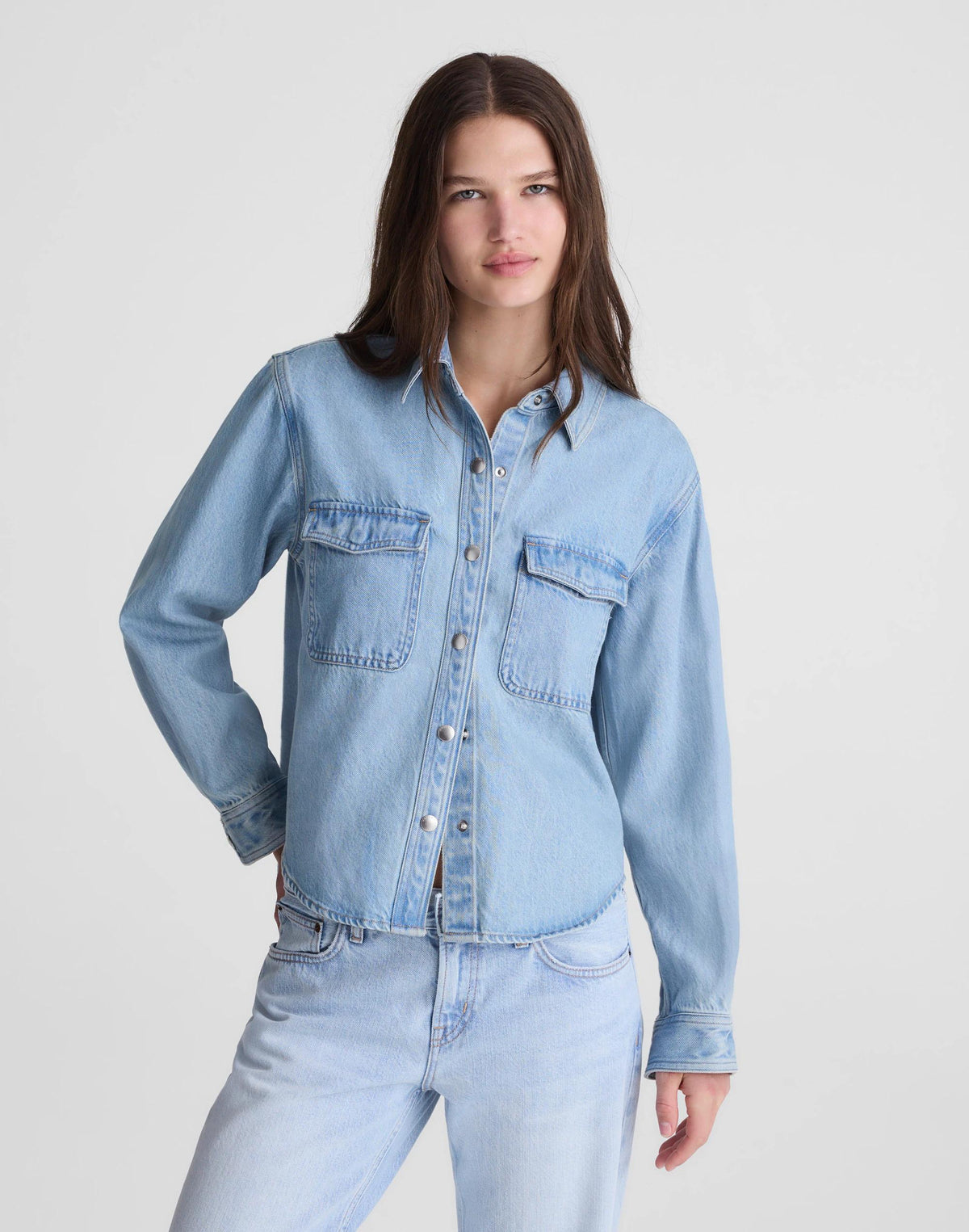 Madewell Airy Denim Relaxed Shirt-Jacket Faded Horizon Wash