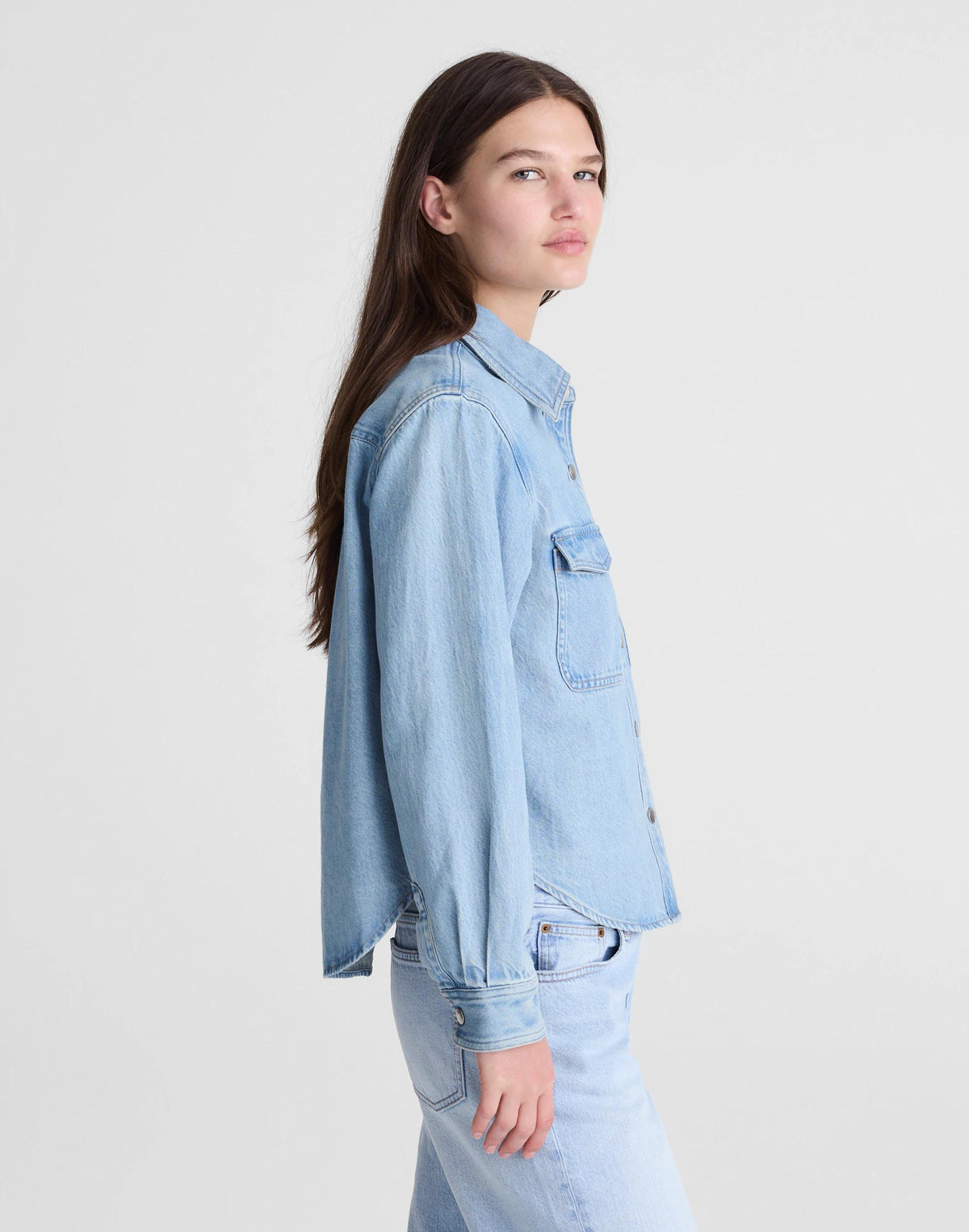 Madewell Airy Denim Relaxed Shirt-Jacket Faded Horizon Wash
