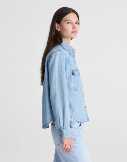 Madewell Airy Denim Relaxed Shirt-Jacket Faded Horizon Wash