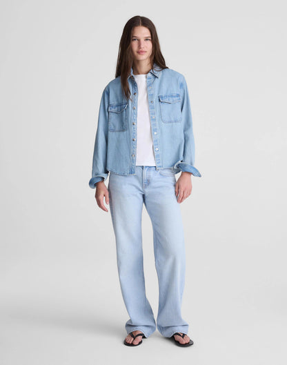 Madewell Airy Denim Relaxed Shirt-Jacket Faded Horizon Wash