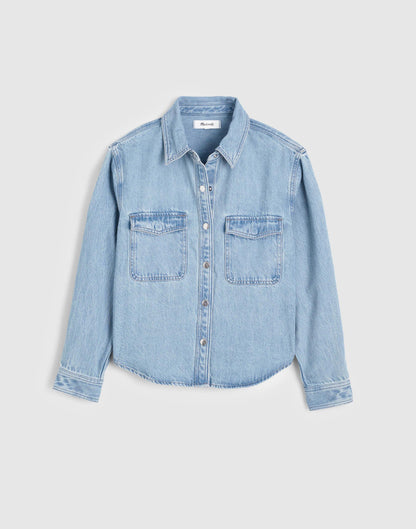 Madewell Airy Denim Relaxed Shirt-Jacket Faded Horizon Wash