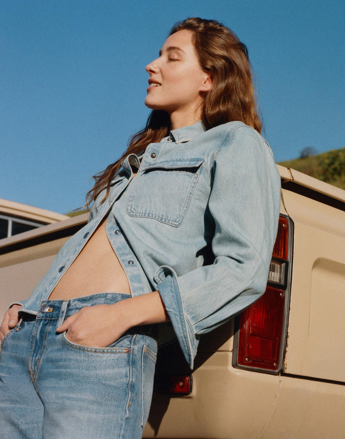 Madewell Airy Denim Relaxed Shirt-Jacket Faded Horizon Wash