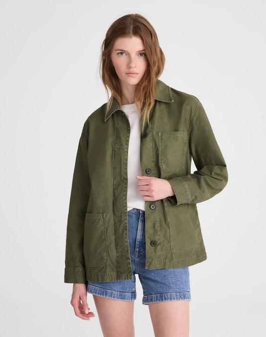 Madewell Classic Chore Jacket in Cotton Twill Faded Ivy