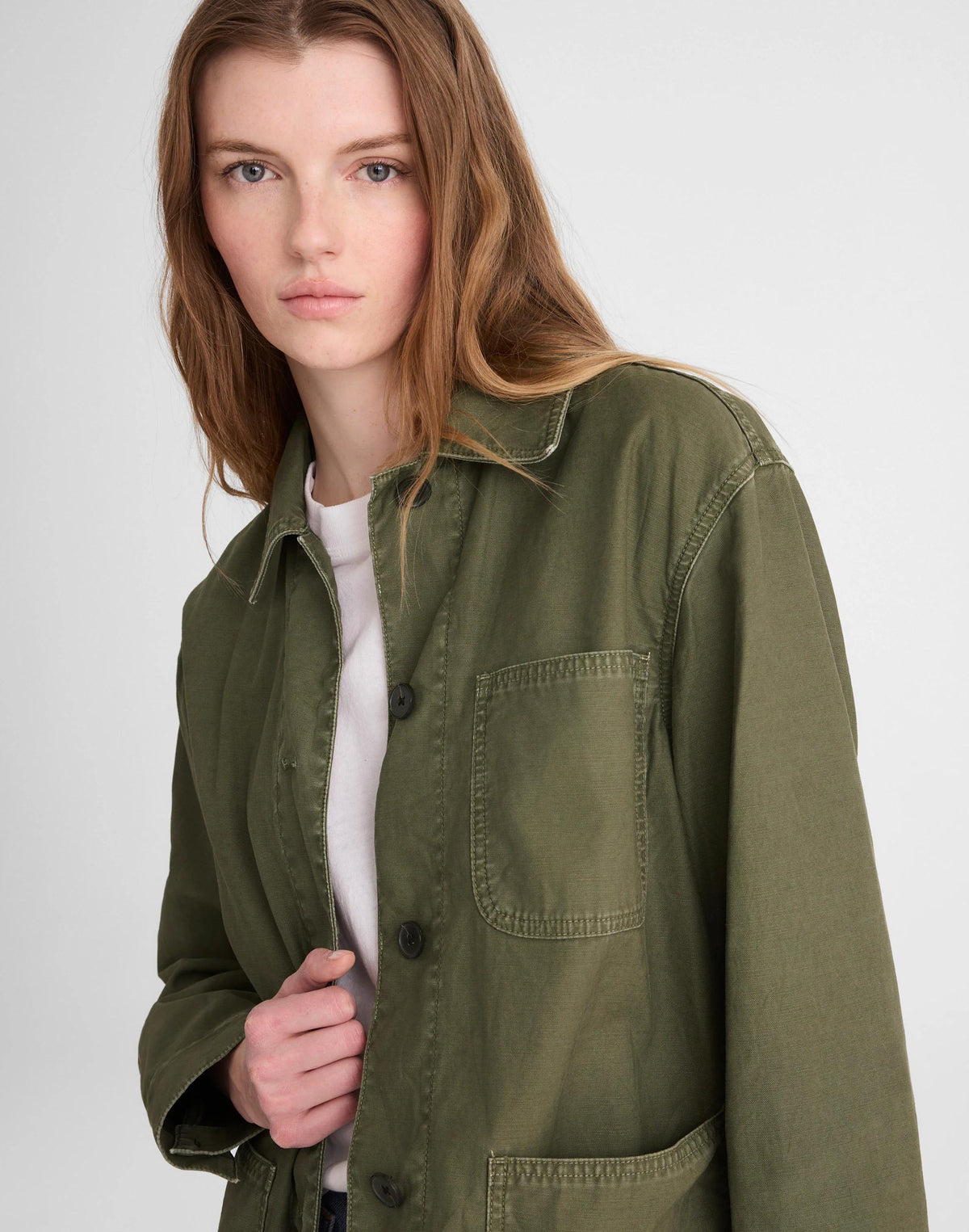 Madewell Classic Chore Jacket in Cotton Twill Faded Ivy