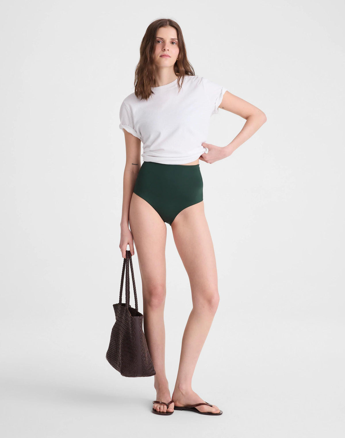 Madewell Left On Friday Hi Tide Bikini Bottom Palm