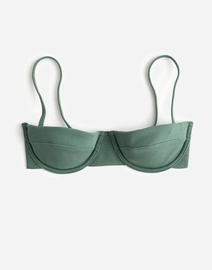 Madewell Zulu & Zephyr Eucalyptus Textured Balconette Bikini Top Eucalyptus
