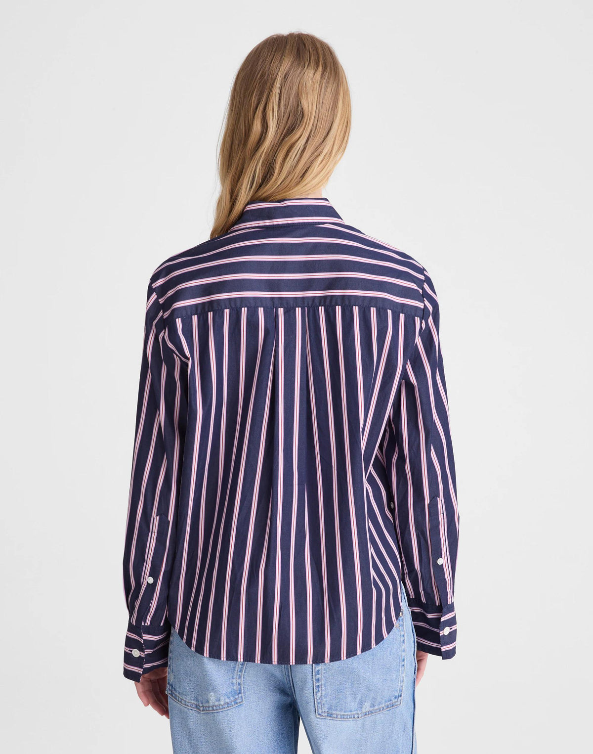 Madewell The Signature Y-Neck Shirt in Poplin Classic Indigo
