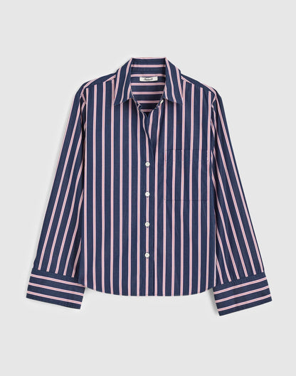 Madewell The Signature Y-Neck Shirt in Poplin Classic Indigo