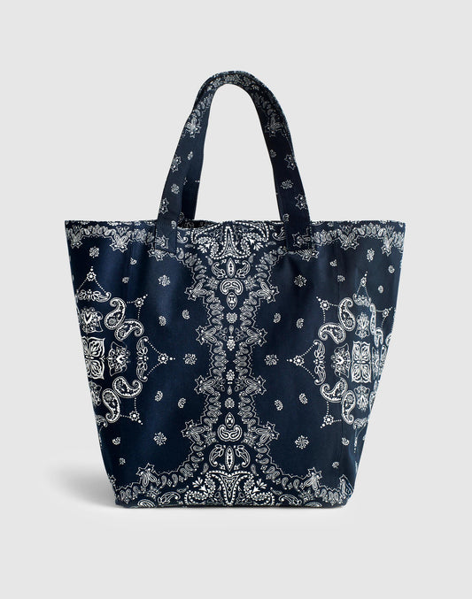Madewell Bandana Tote Classic Navy Multi