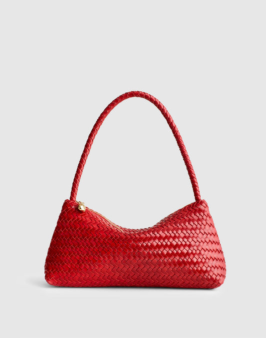 Madewell The Signature Woven Mini Zip Shoulder Bag Scarlet