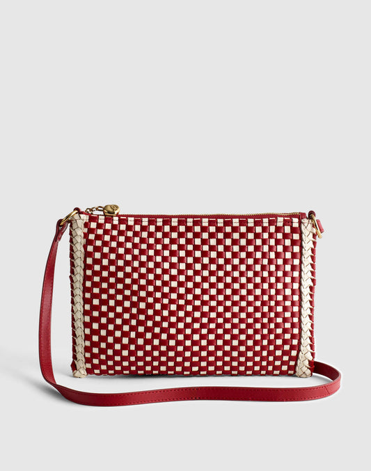 Madewell The Signature Woven Crossbody Pouch Bright Ember Multi
