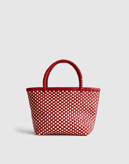 Madewell The Signature Woven Mini Tote Bright Ember Multi
