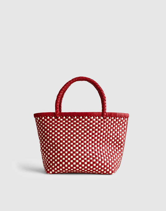Madewell The Signature Woven Mini Tote Bright Ember Multi