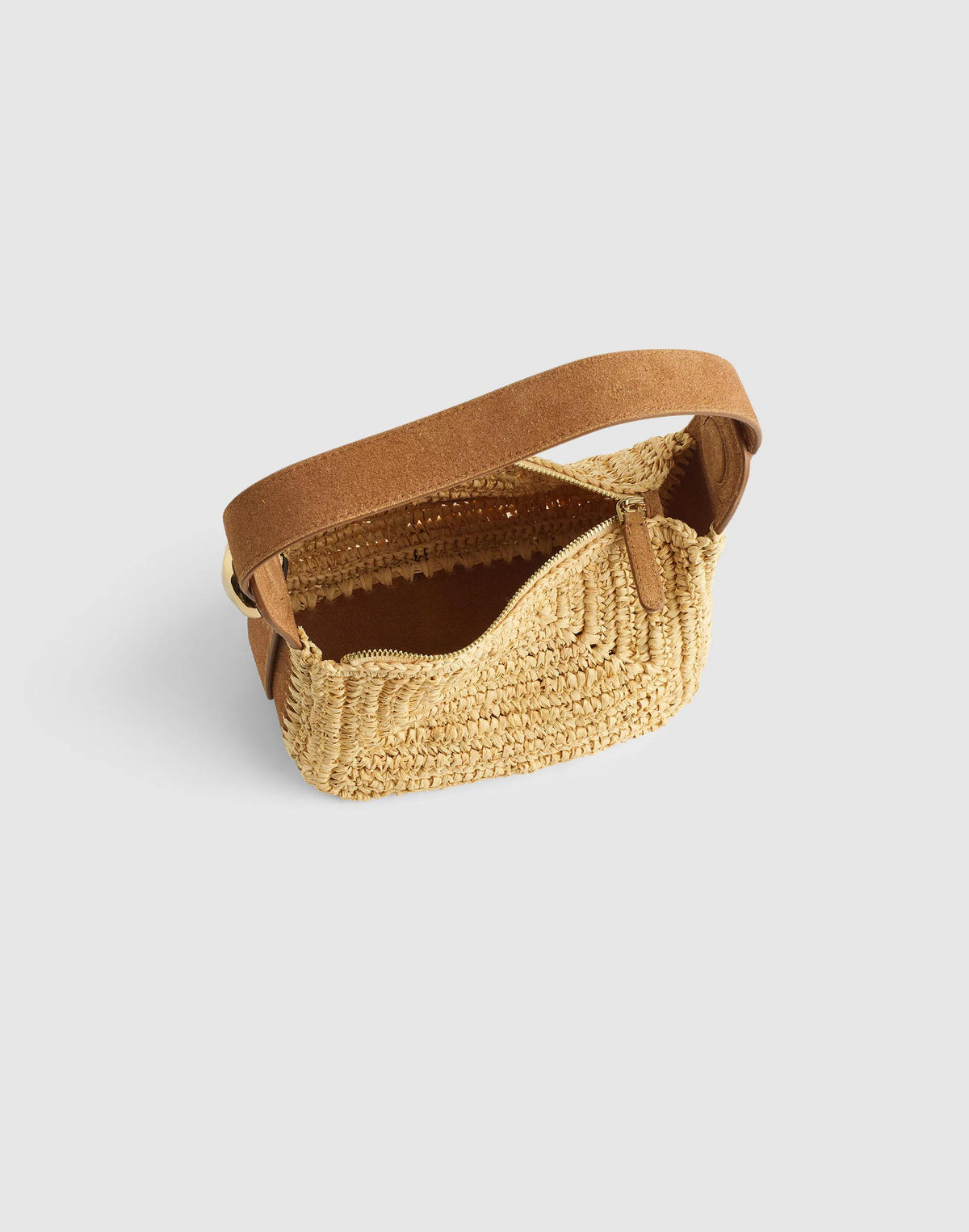 Madewell The Sculpted Metal Wristlet Bag Aged Cognac Multi